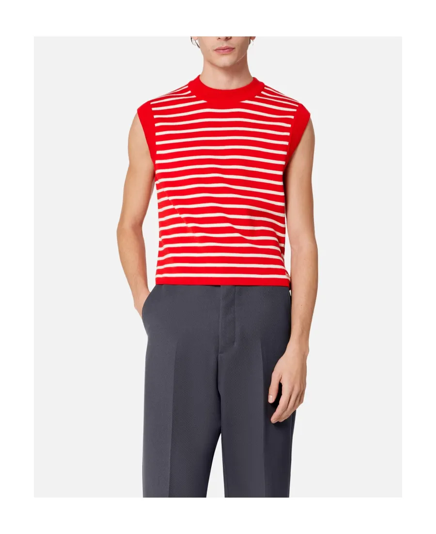 Striped Sleeveless Knit Vest