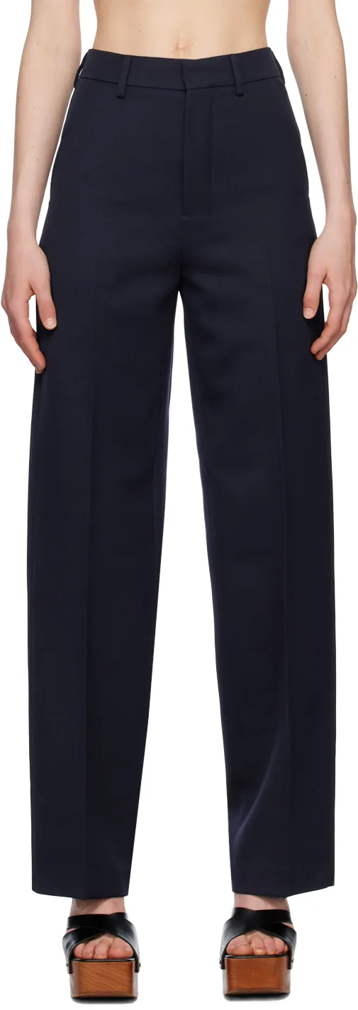 High Waist Wool Trousers