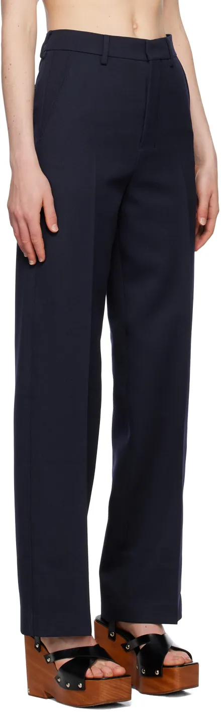 High Waist Wool Trousers