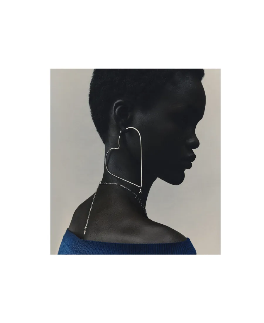 Heart-Motif Single Earring