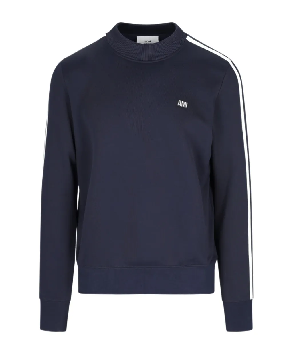 Logo Embroidered Side-Striped Sweatshirt