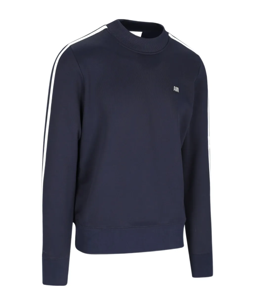 Logo Embroidered Side-Striped Sweatshirt