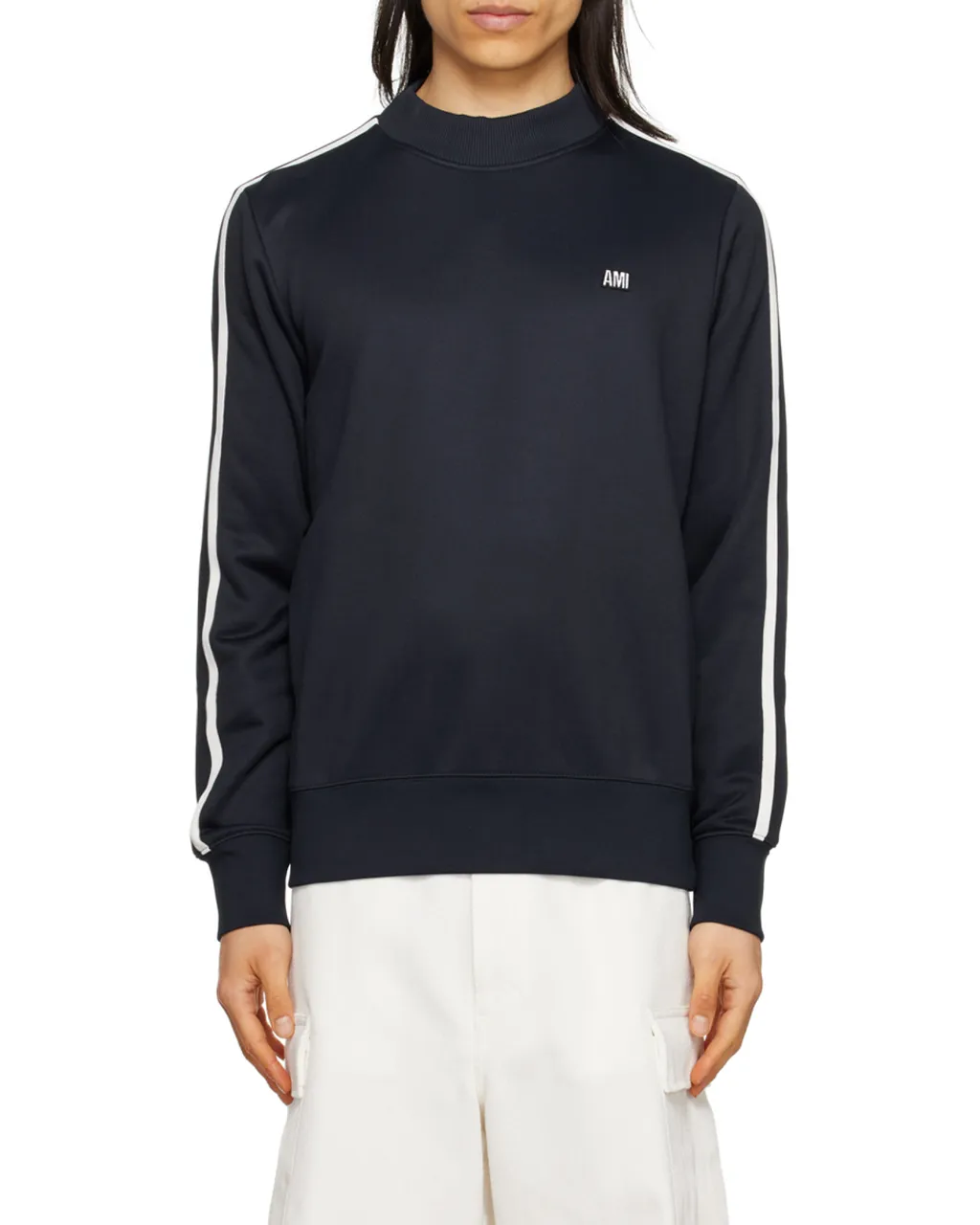 Logo Embroidered Side-Striped Sweatshirt