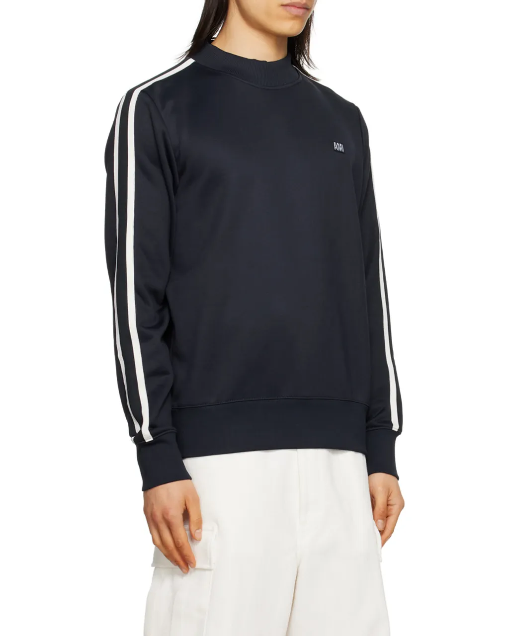 Logo Embroidered Side-Striped Sweatshirt