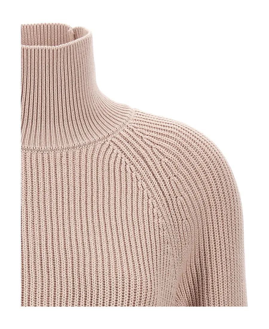 High-Neck Long-Sleeved Sweater