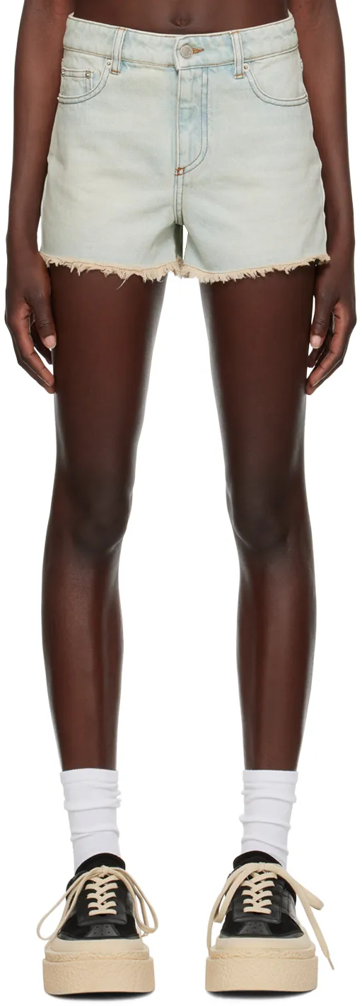 Raw-Cut Denim Shorts