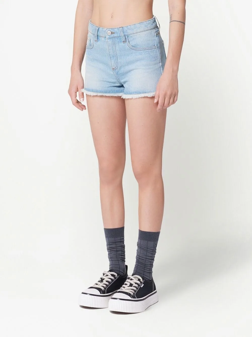 Raw-Cut Denim Shorts