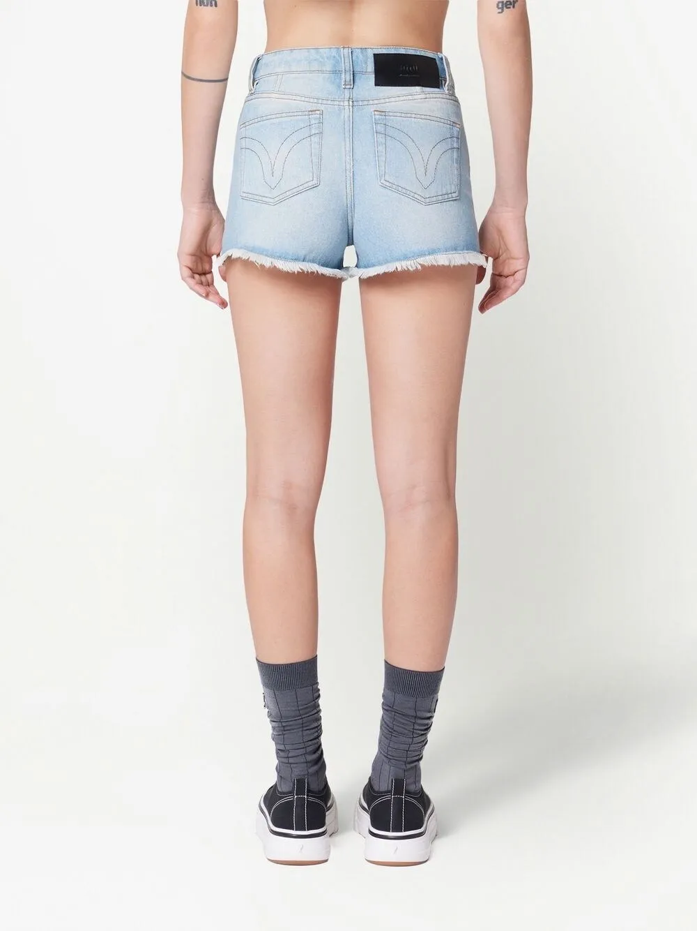 Raw-Cut Denim Shorts