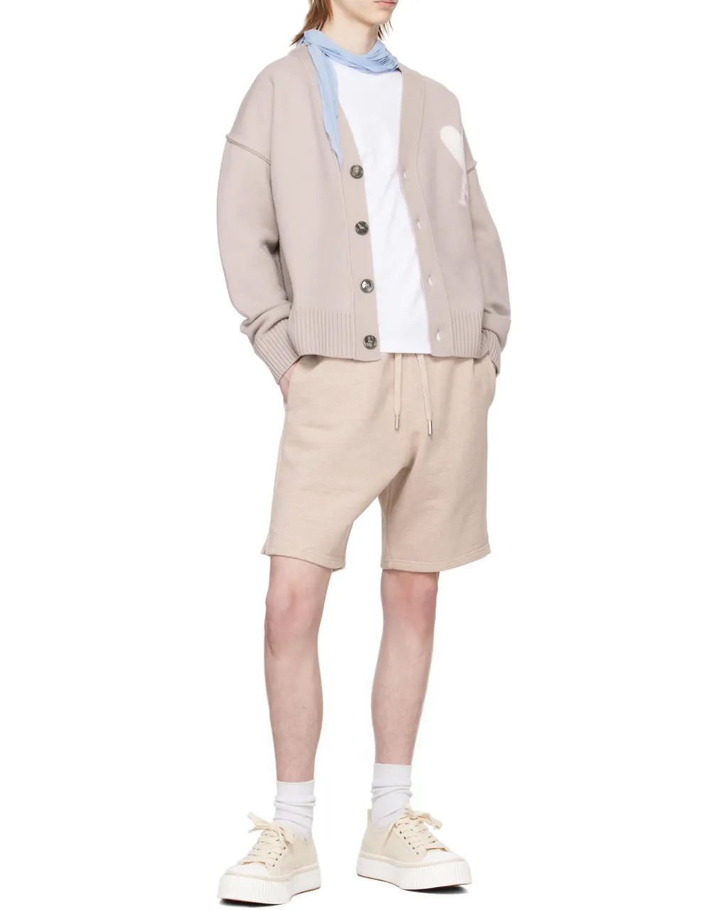 Ami De Coeur Logo Intarsia-Knit Cardigan