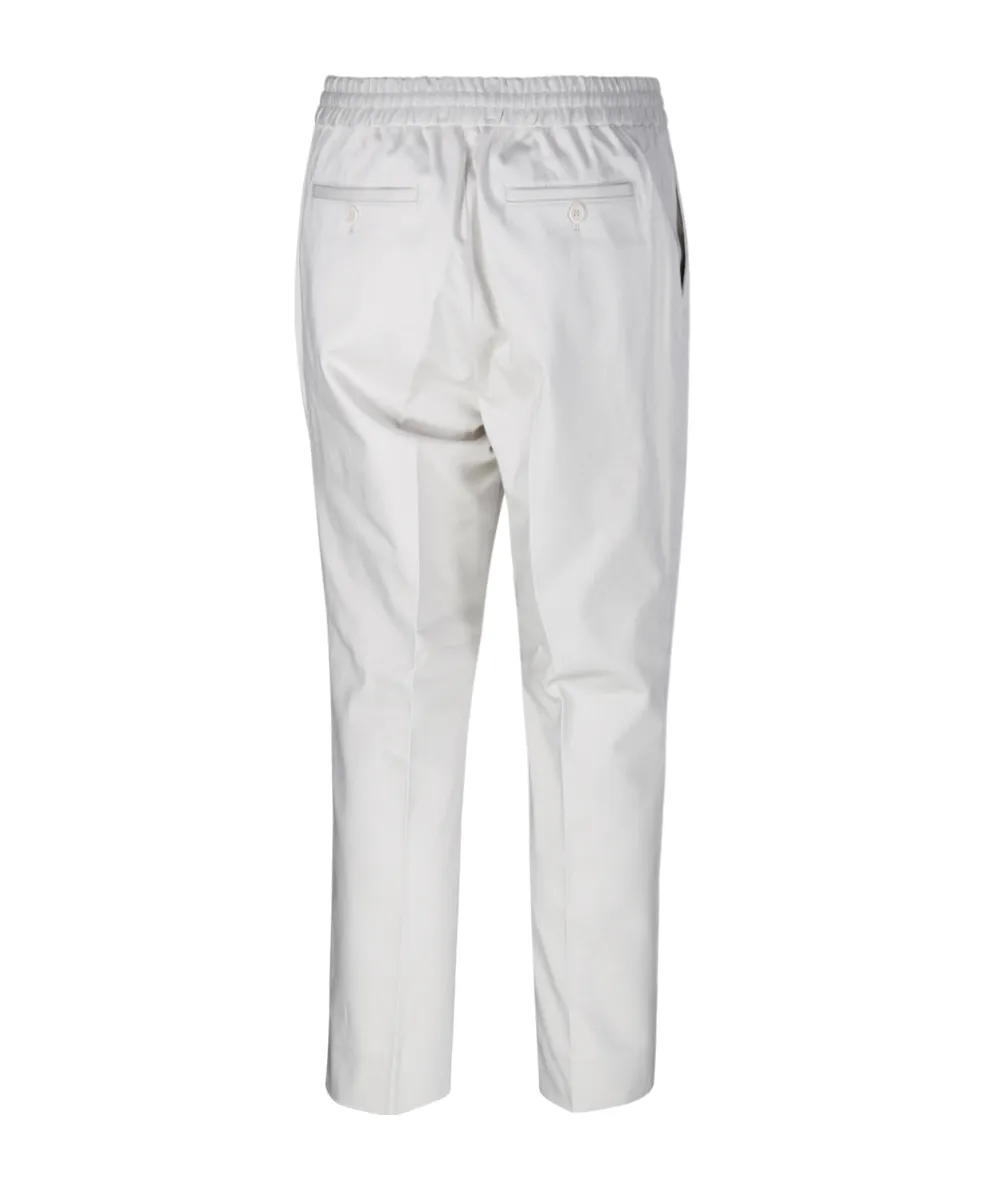 Elastic Waist Straight Leg Trousers