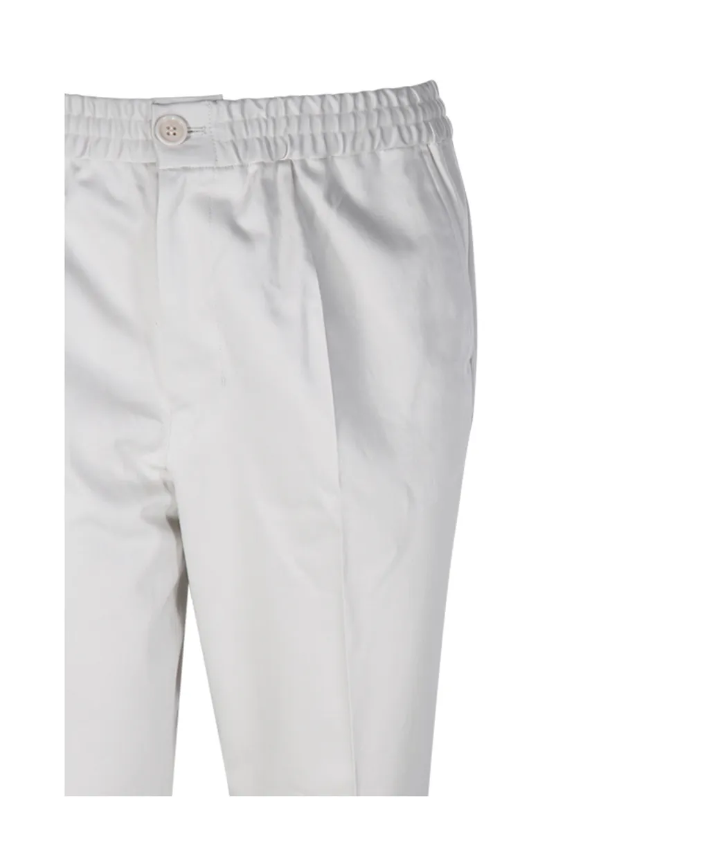 Elastic Waist Straight Leg Trousers