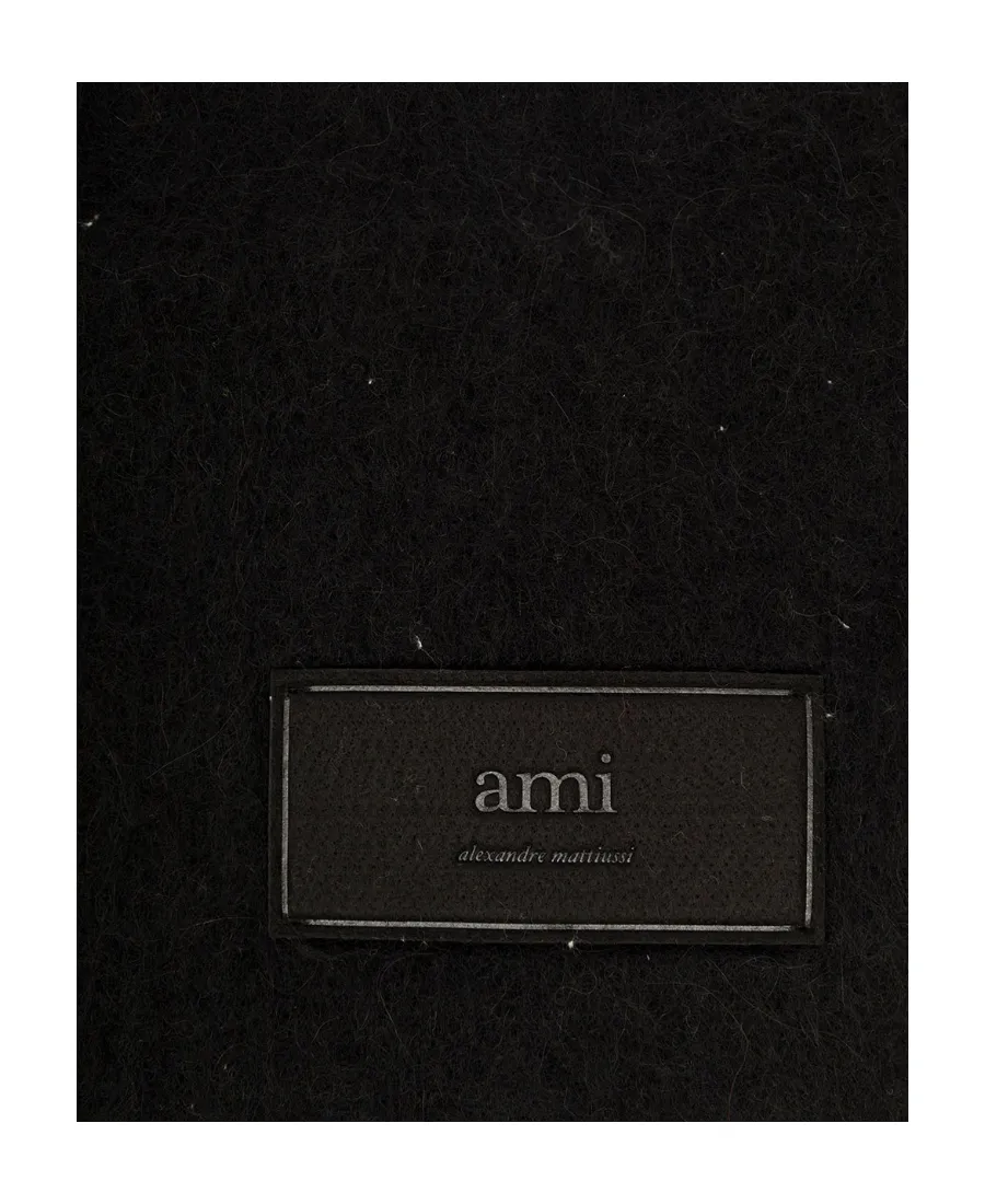 Logo Patch Fringed Edge Scarf