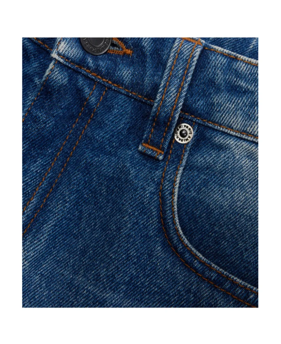 Mid-Rise Frayed Denim Mini Shorts