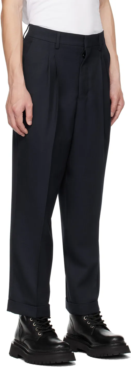 Folded Detail Wide-Leg Trousers