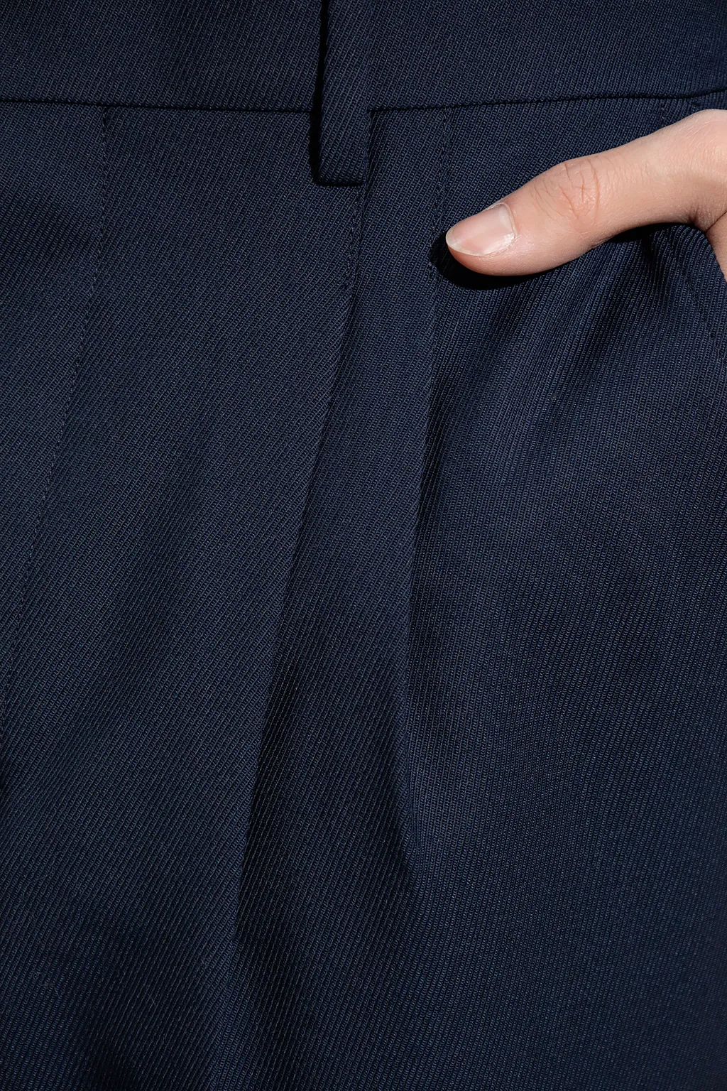 Folded Detail Wide-Leg Trousers