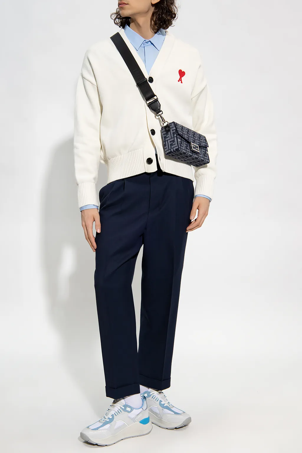 Folded Detail Wide-Leg Trousers
