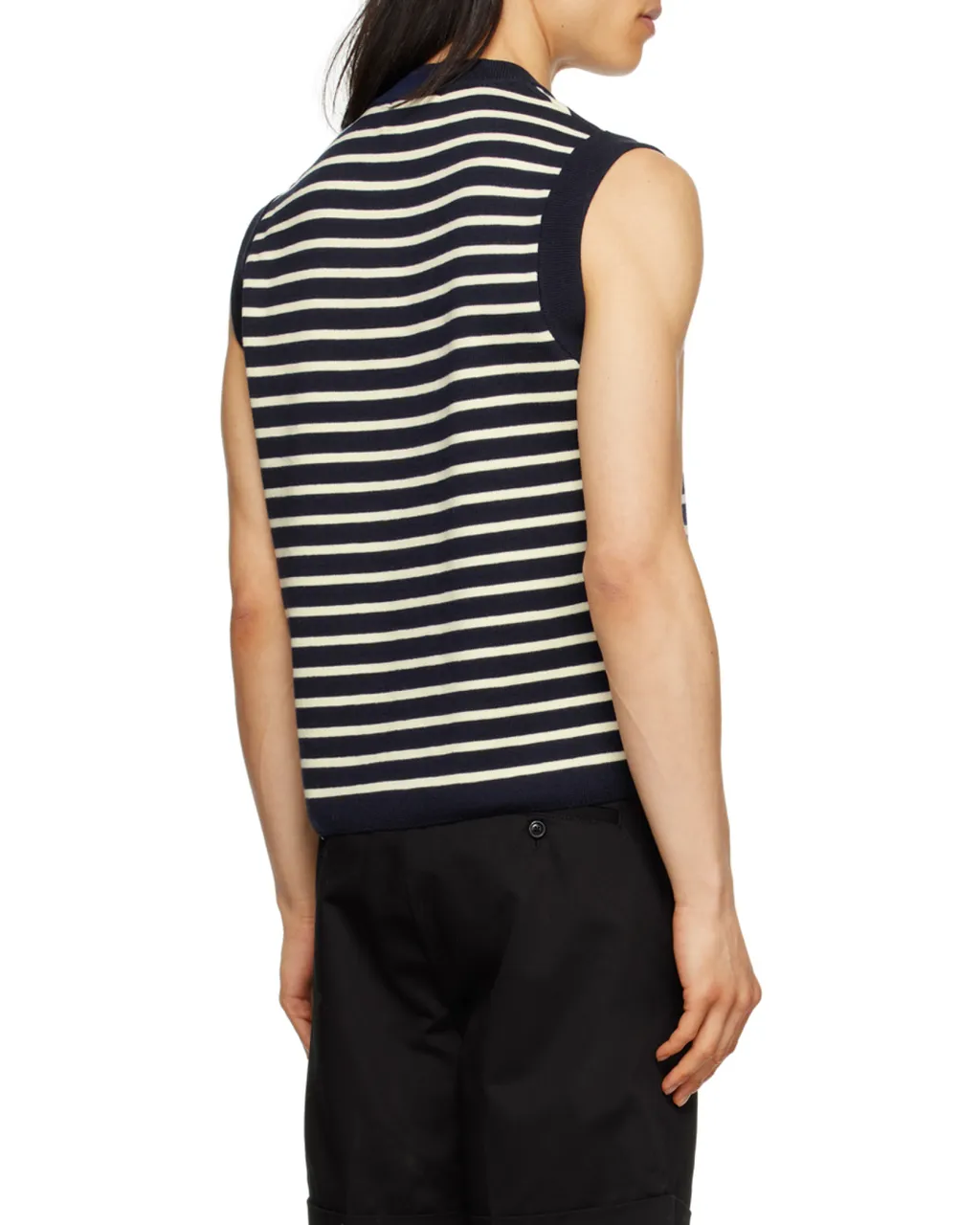 Stripe-Print Merino Vest