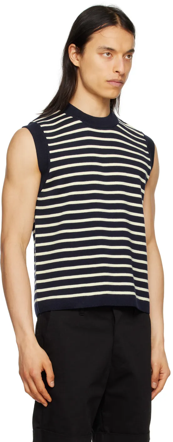 Stripe-Print Merino Vest