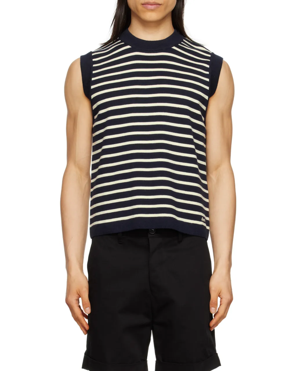 Stripe-Print Merino Vest