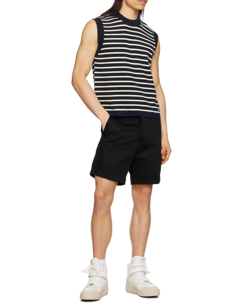 Stripe-Print Merino Vest