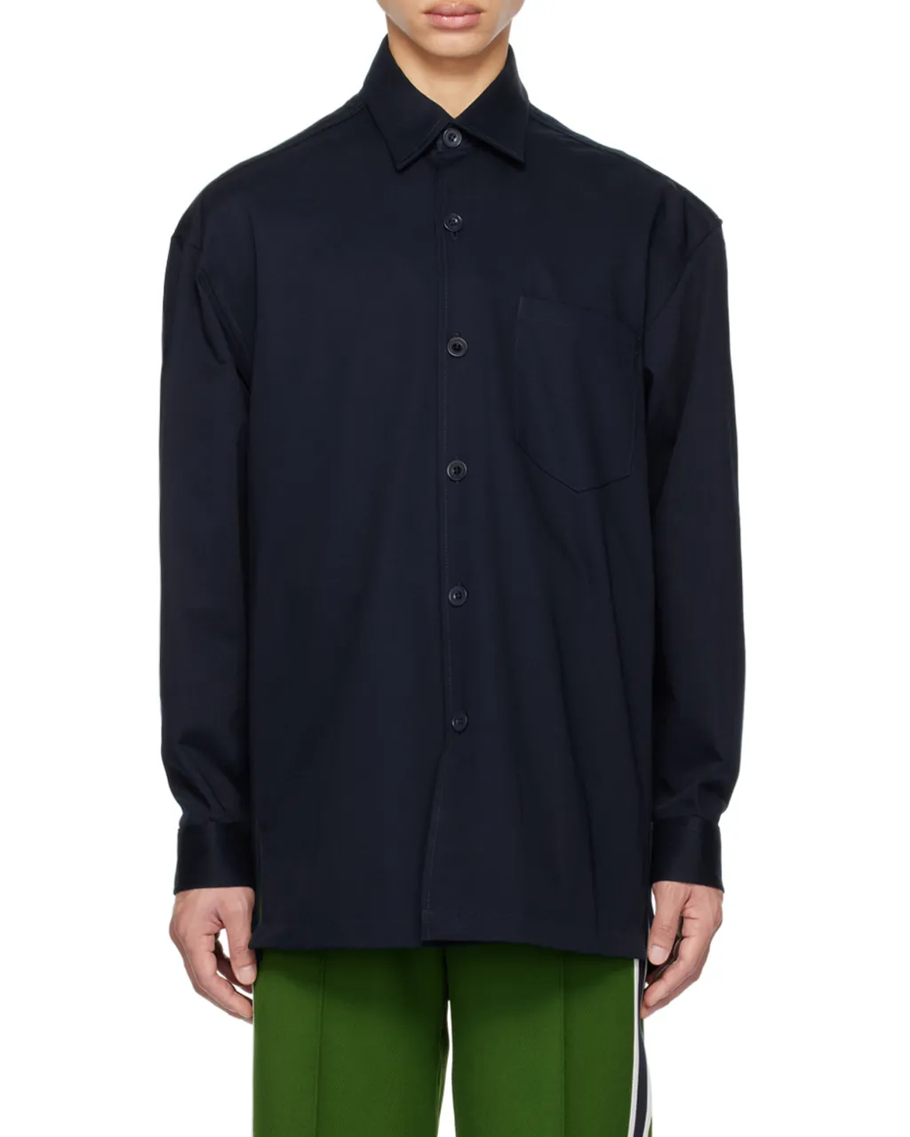 Logo-Printed Long-Sleeved Buttoned Shirt