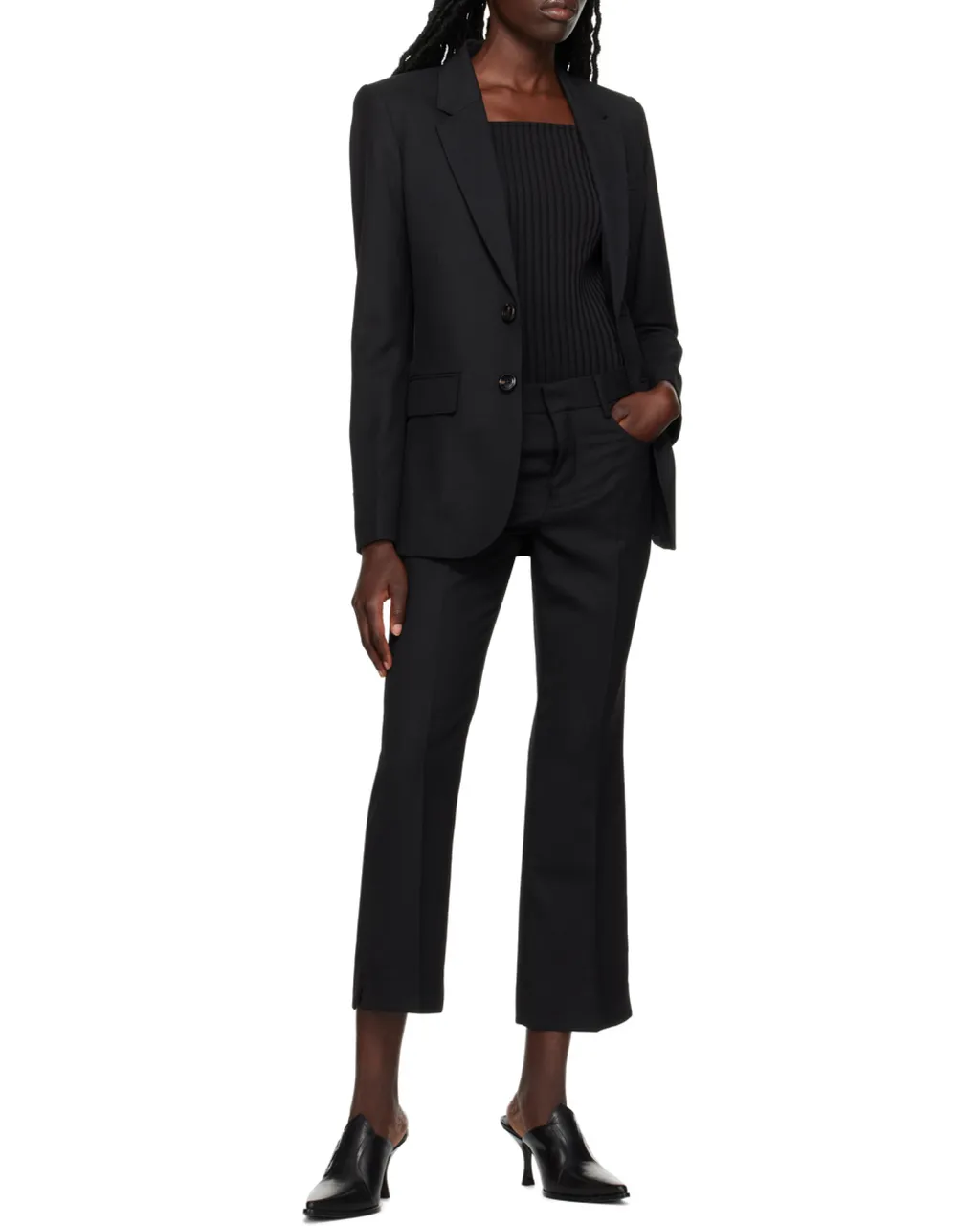 Mid-Rise Flared Trousers