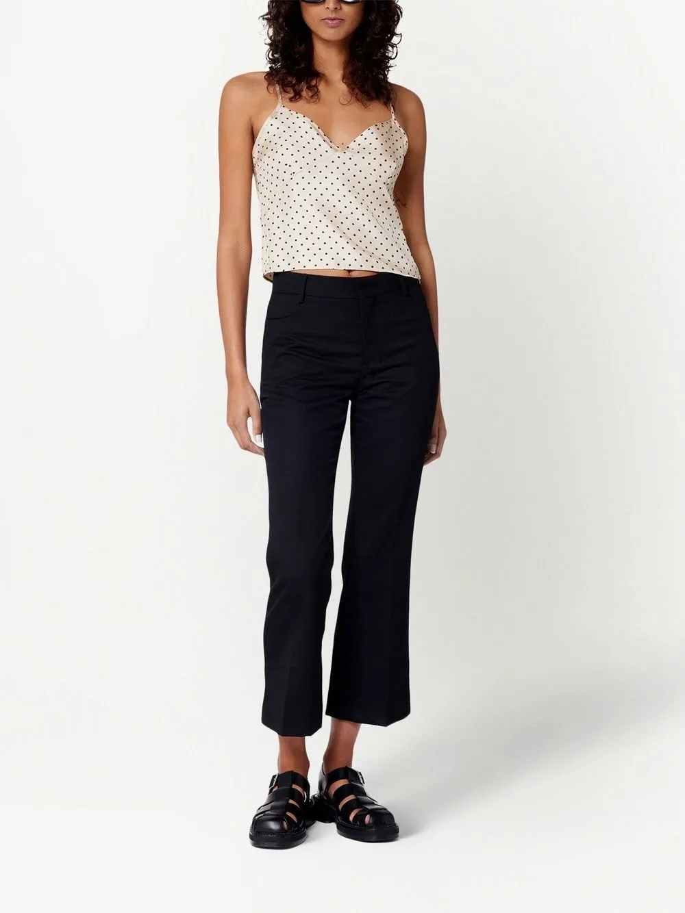 Mid-Rise Flared Trousers