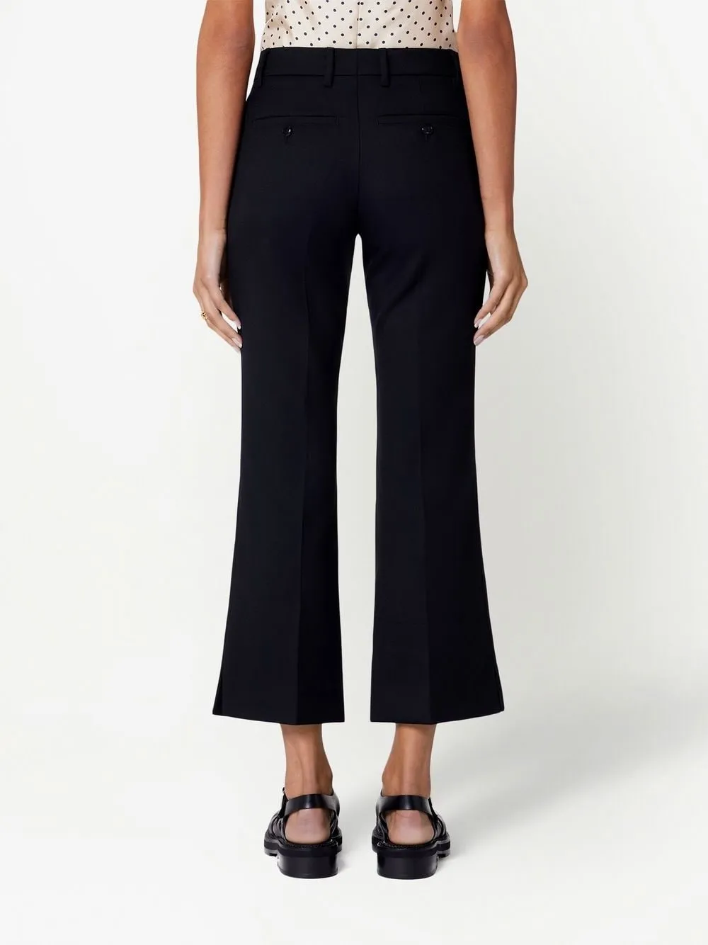 Mid-Rise Flared Trousers