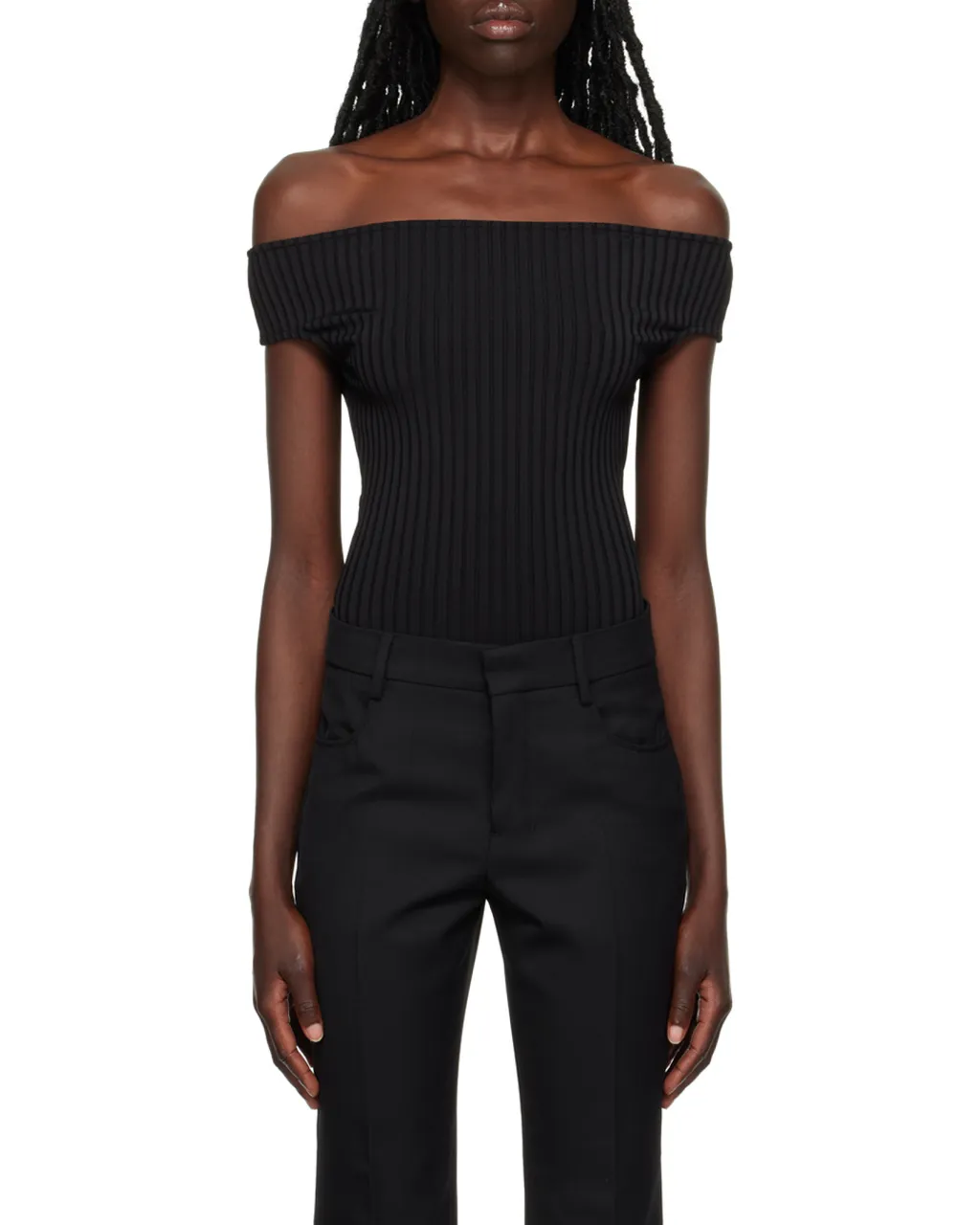 Off-Shoulder Ribbed Knit Bodysuit