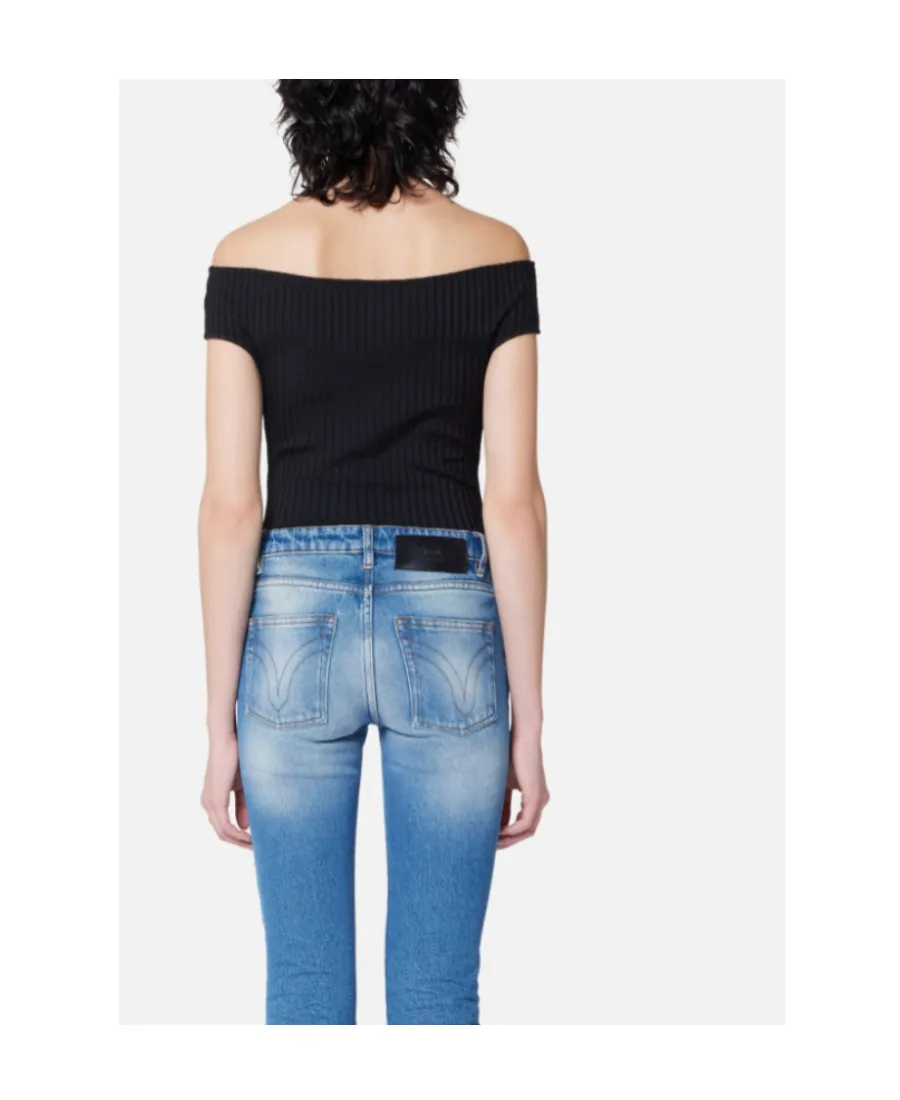 Off-Shoulder Ribbed Knit Bodysuit