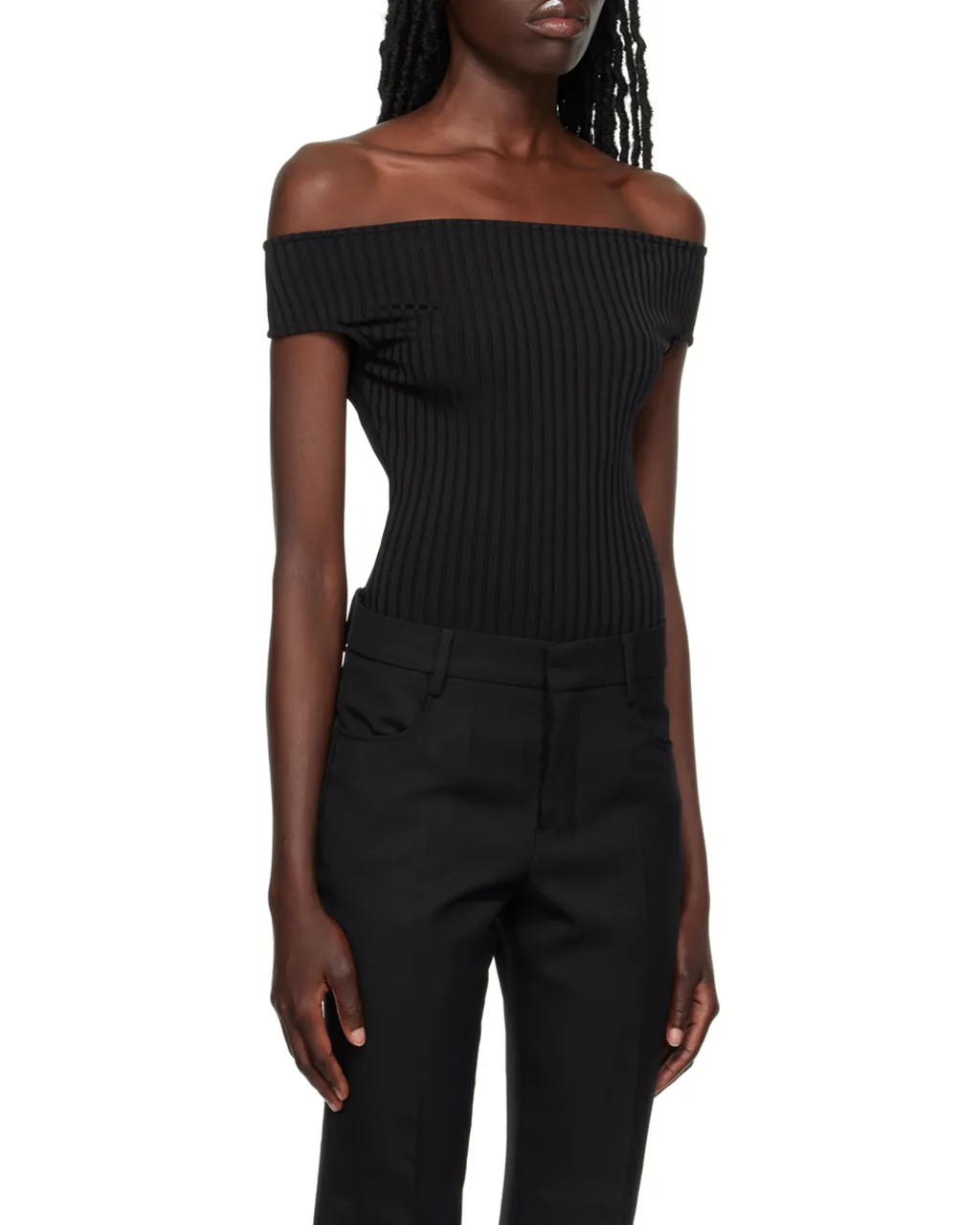 Off-Shoulder Ribbed Knit Bodysuit