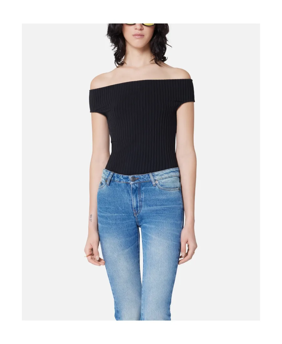 Off-Shoulder Ribbed Knit Bodysuit