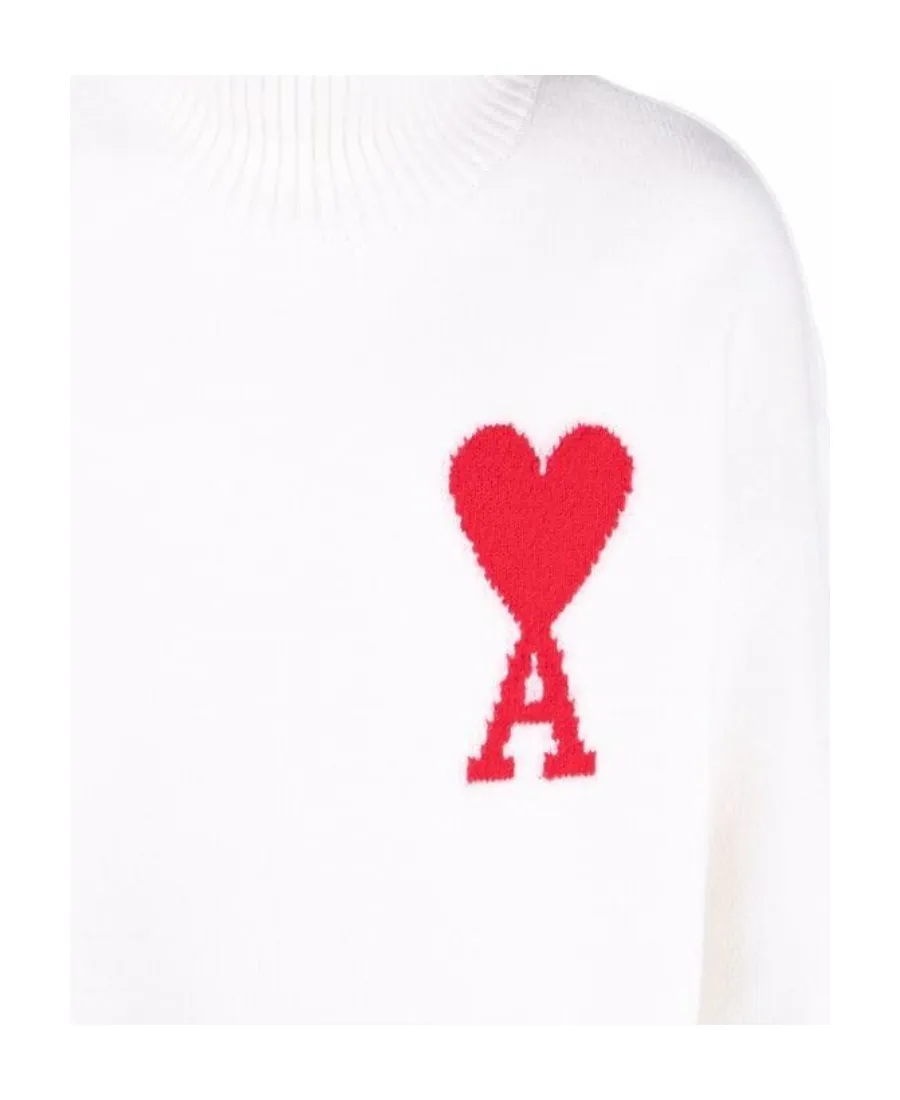 Ami De Coeur Roll Neck Heart Motif Embroidered Jumper