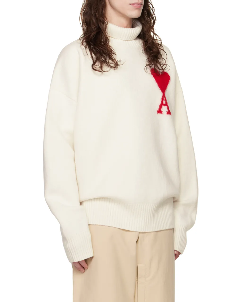 Ami De Coeur Roll Neck Heart Motif Embroidered Jumper