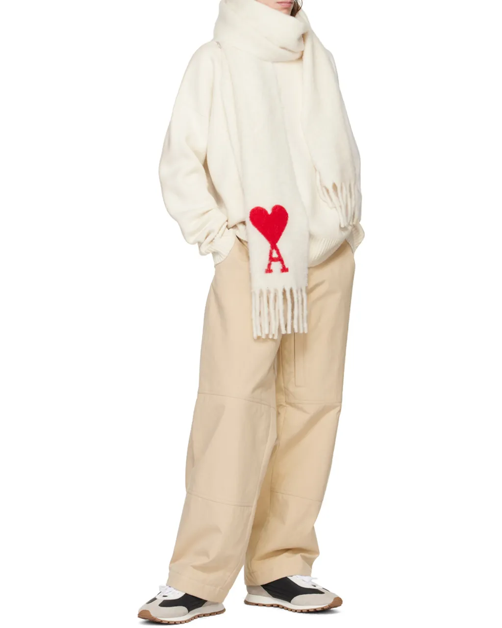 Ami De Coeur Roll Neck Heart Motif Embroidered Jumper