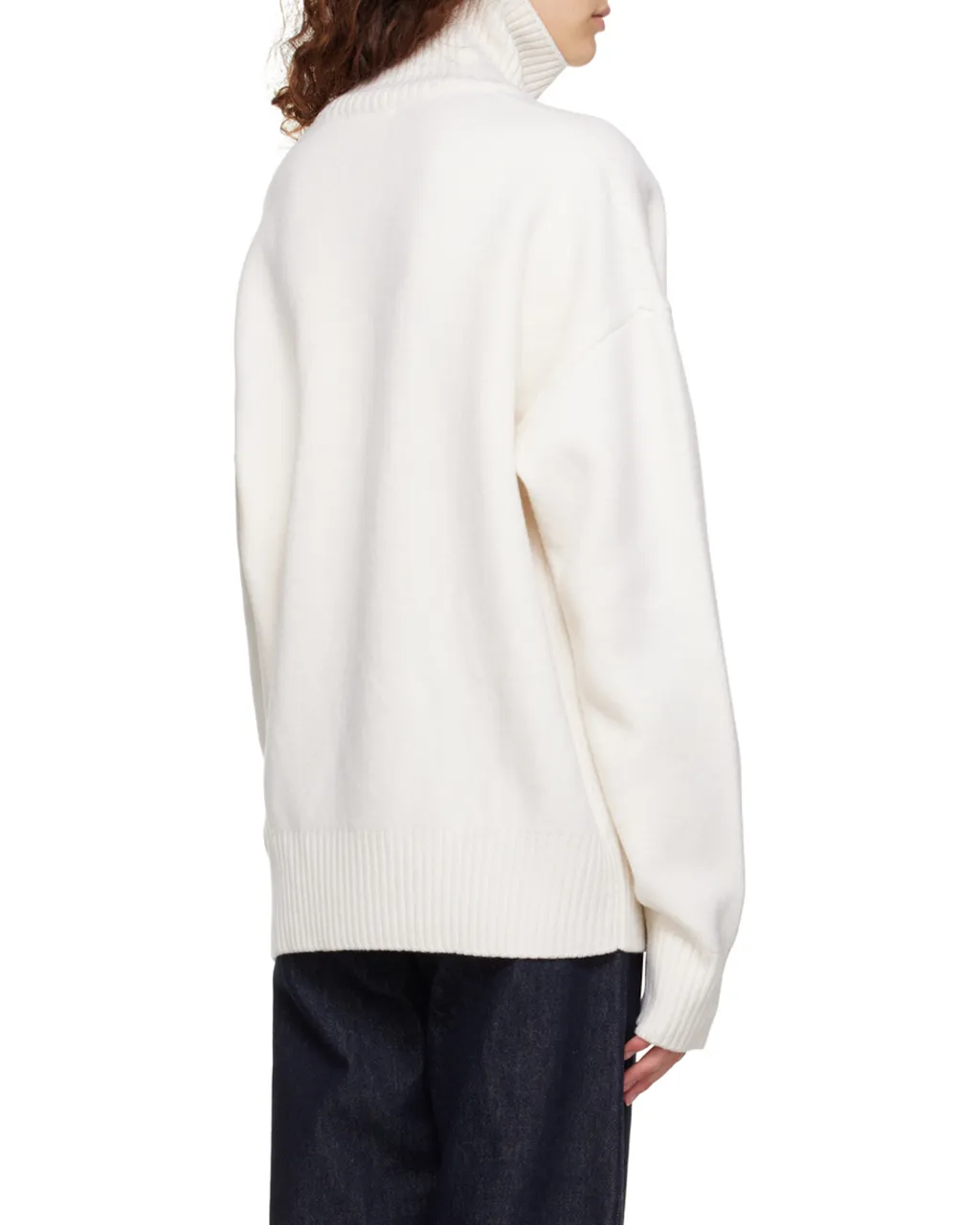 Ami De Coeur Roll Neck Heart Motif Embroidered Jumper
