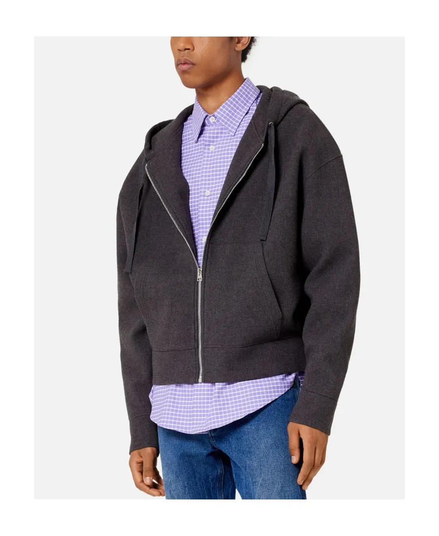 Drop-Shoulder Zip-Fastening Hoodie