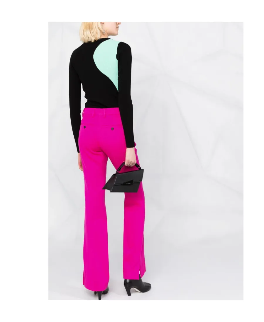 Flared Twill Trousers