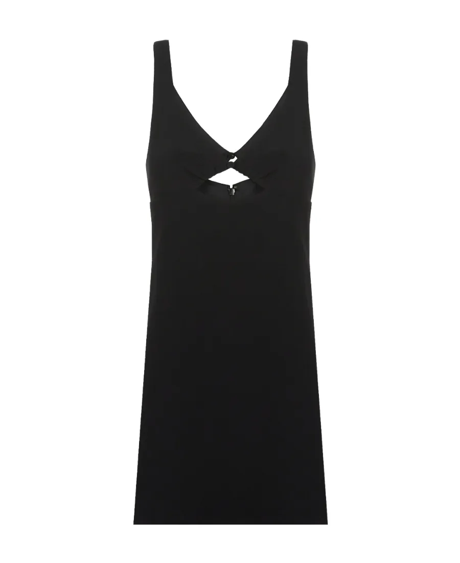 Cut-Out Detailed V-Neck Mini Dress