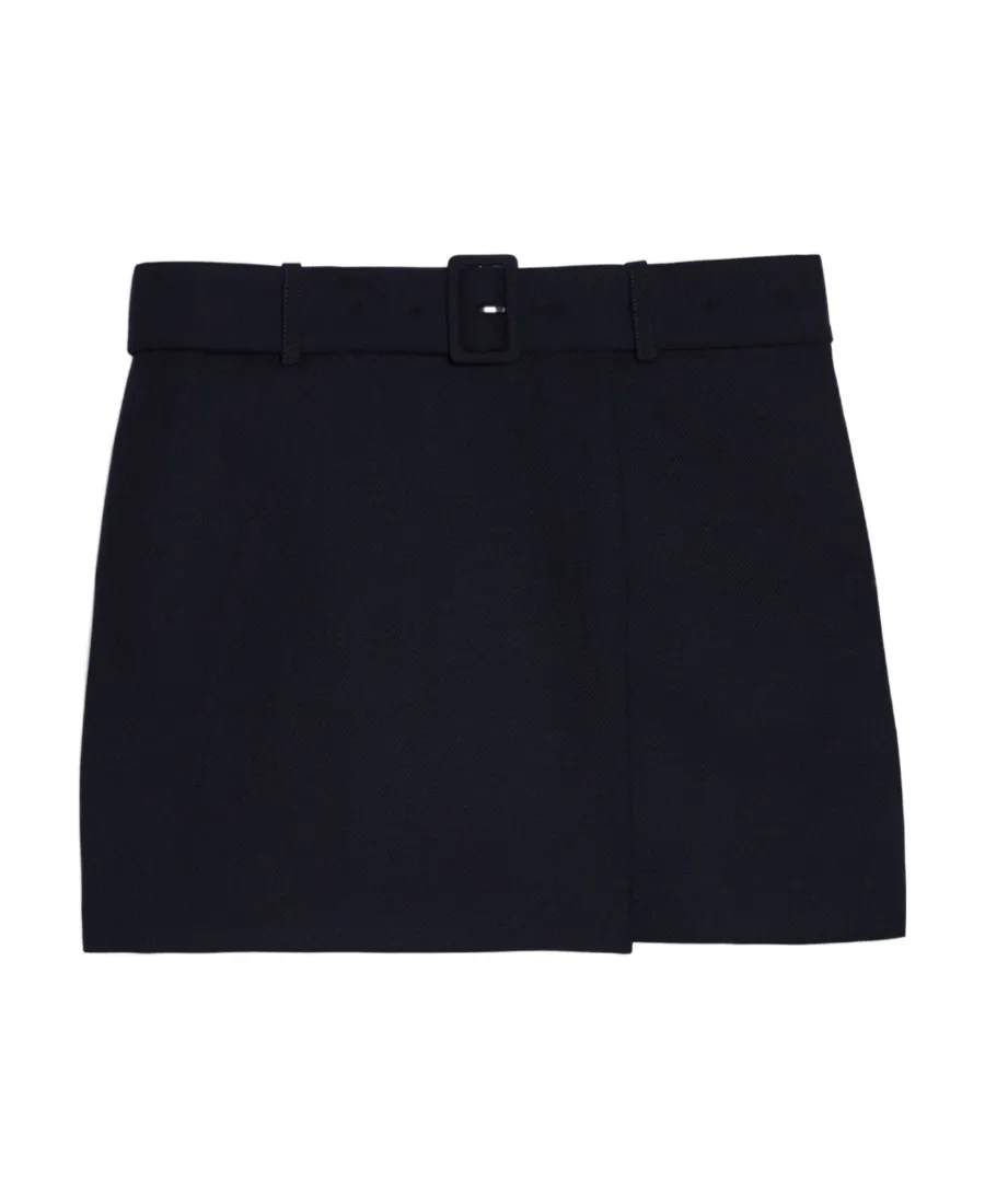 Belted-Waist Mini Skirt