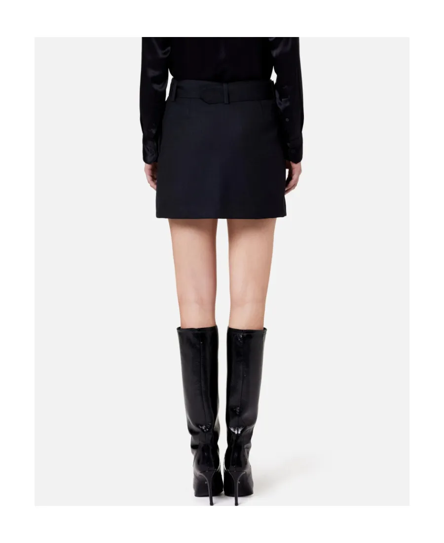 Belted-Waist Mini Skirt
