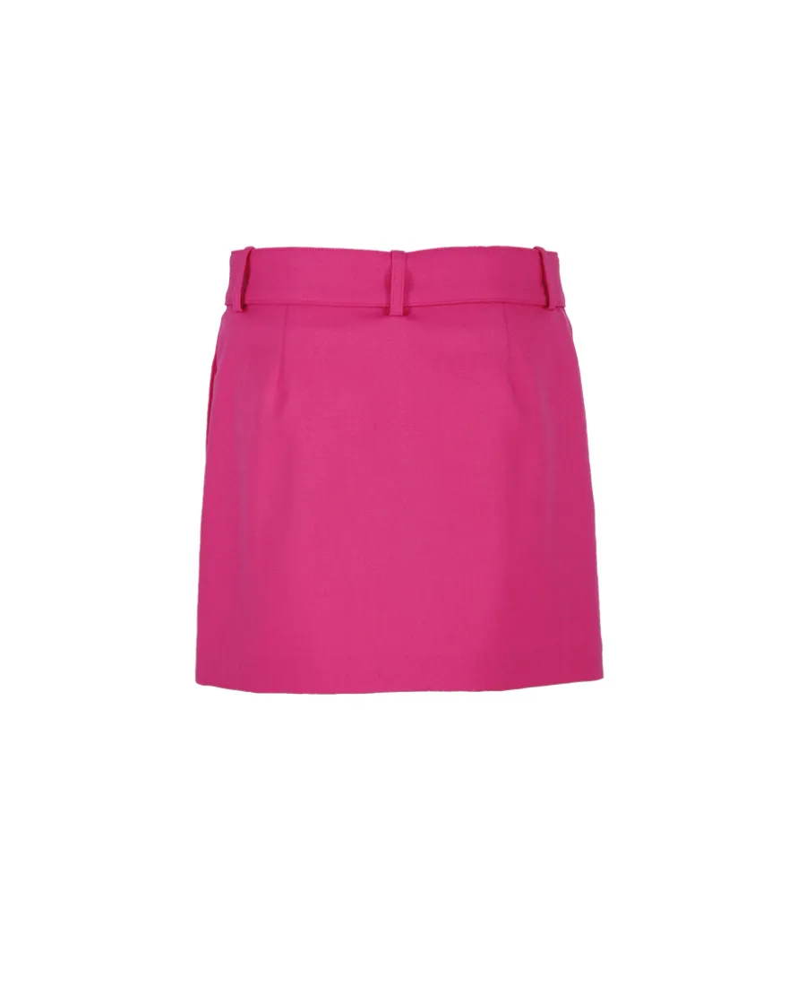 High-Waist Belted Midi Skirt