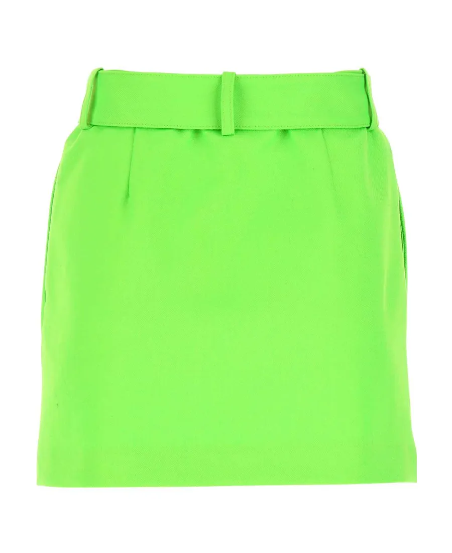 High Waist Straight Hem Mini Skirt