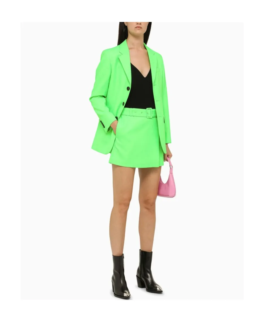 High Waist Straight Hem Mini Skirt