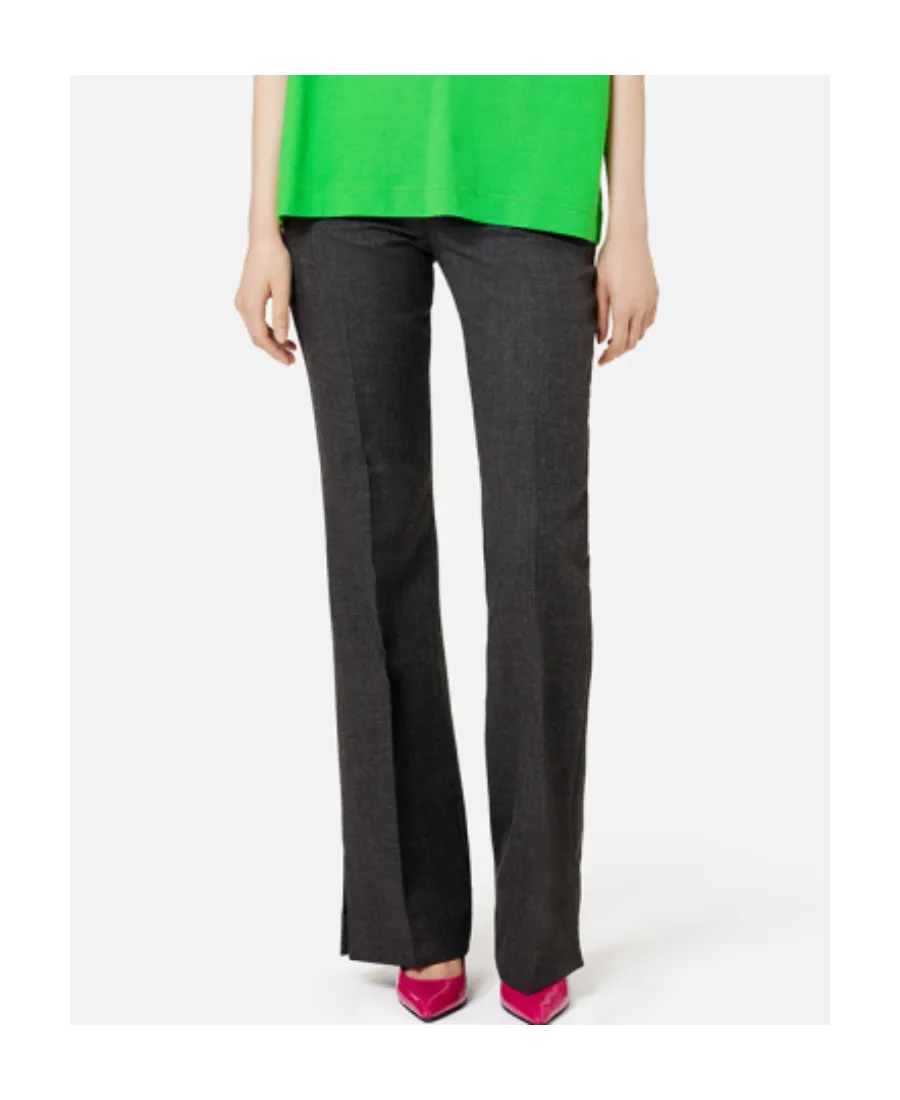 Mid-Rise Flared Tailored Trousers