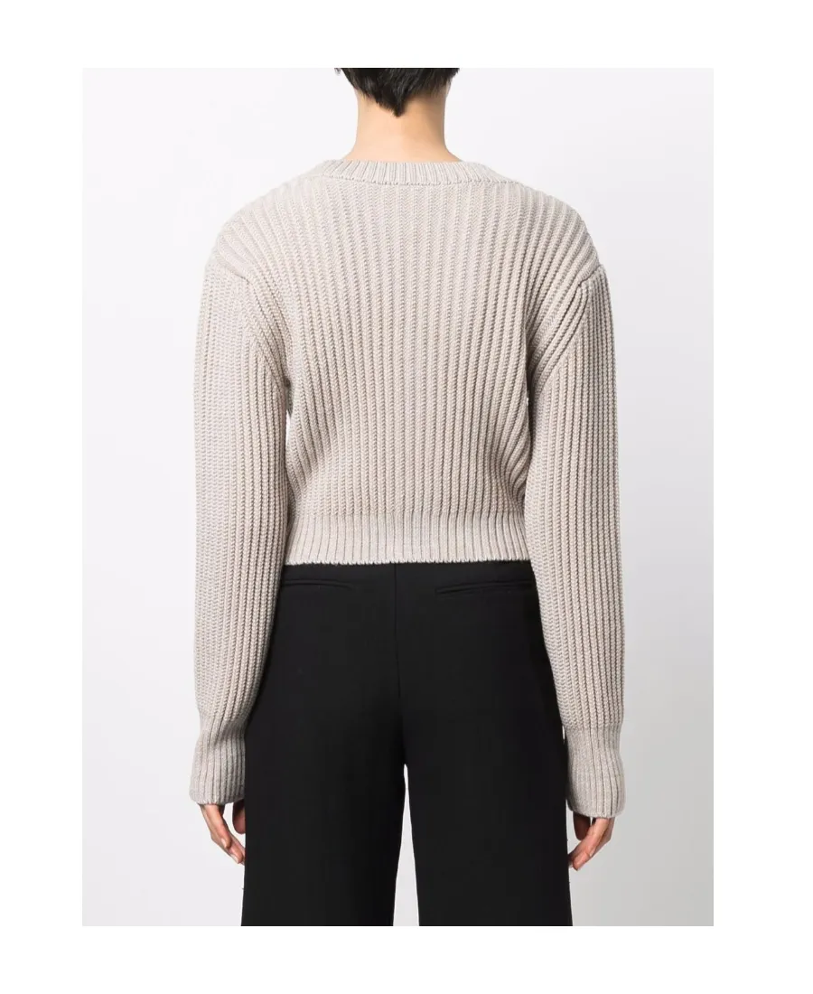 Cropped Ribbed-Knit Cardigan