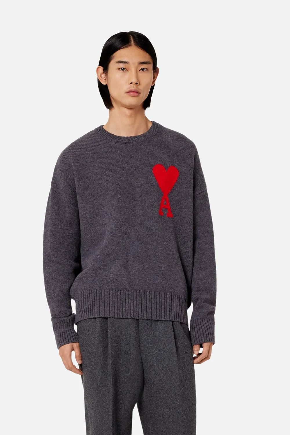 Ami De Coeur Logo Intarsia Crewneck Knitted Jumper