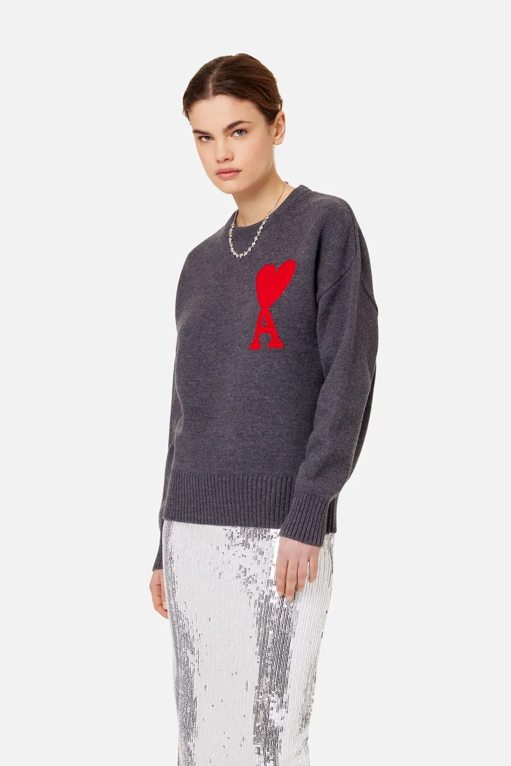 Ami De Coeur Logo Intarsia Crewneck Knitted Jumper