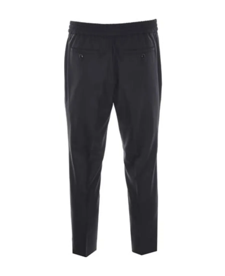 Cropped Elasticated-Waistband Trousers