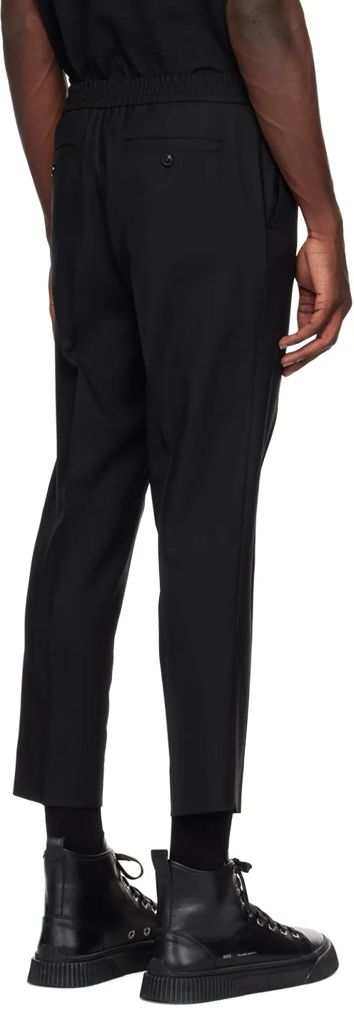 Cropped Elasticated-Waistband Trousers
